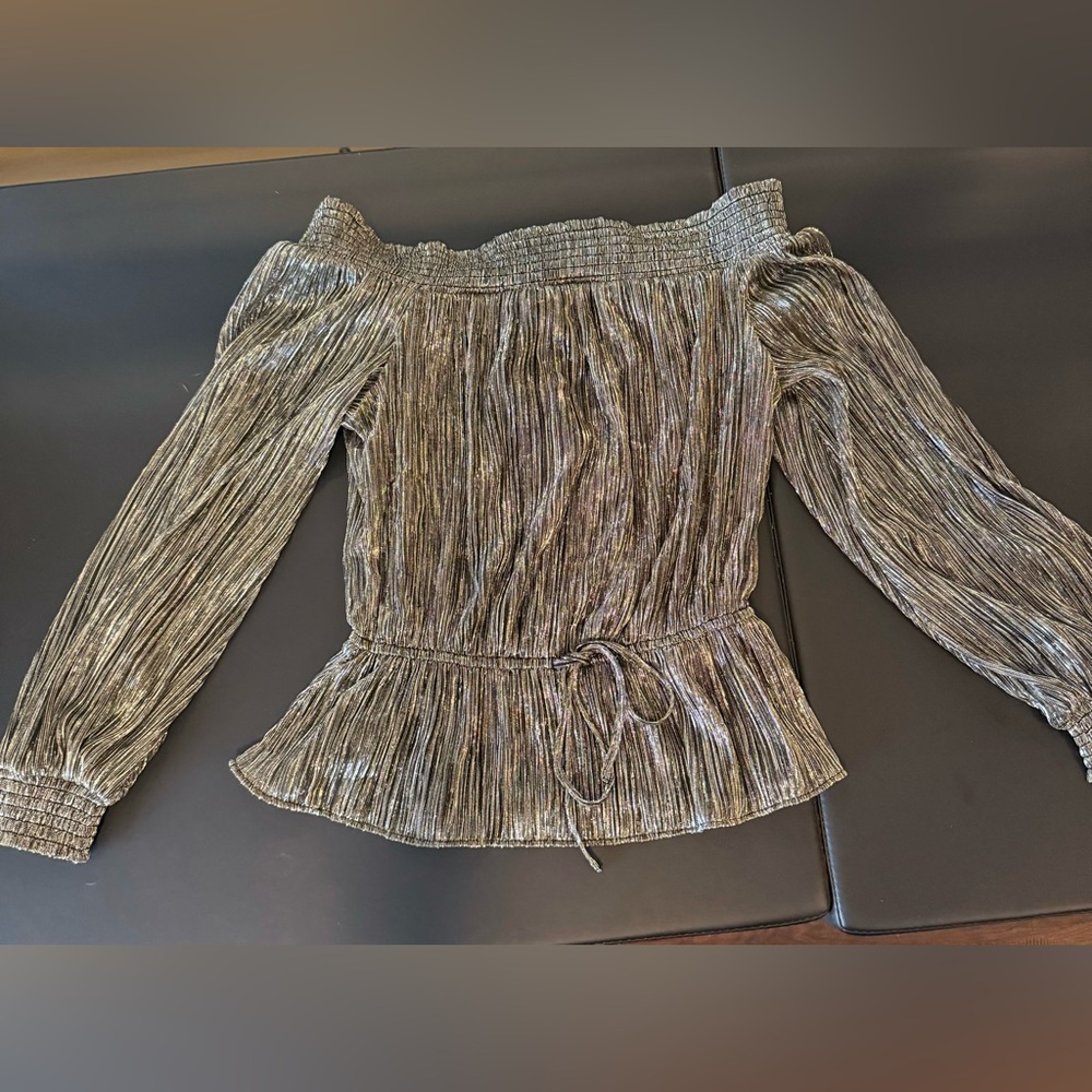 NWT White House Black Market off the shoulder shimmer top